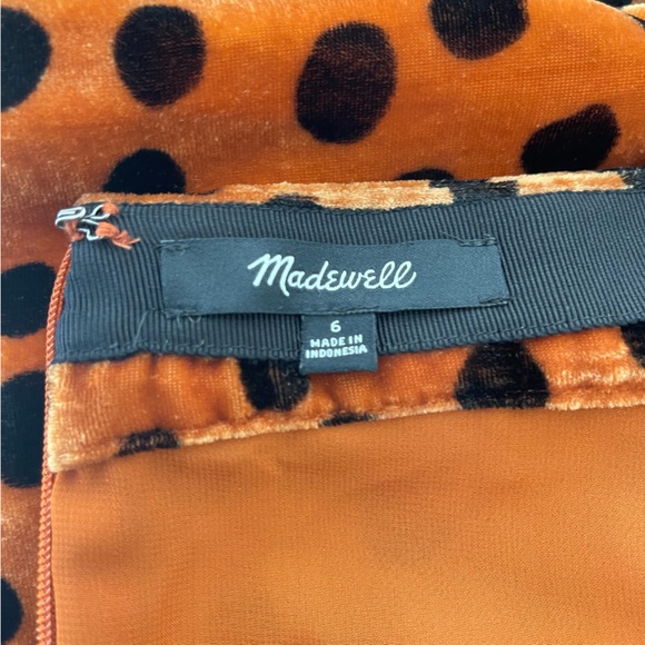 Madewell Velvet Circle Mini polka Dot Skirt, Size 6 - Picture 7 of 10
